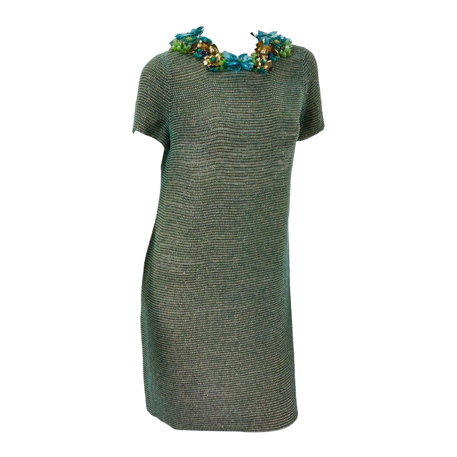 Gucci 12K Abito in turchese tibetano con perline e fiori NWT