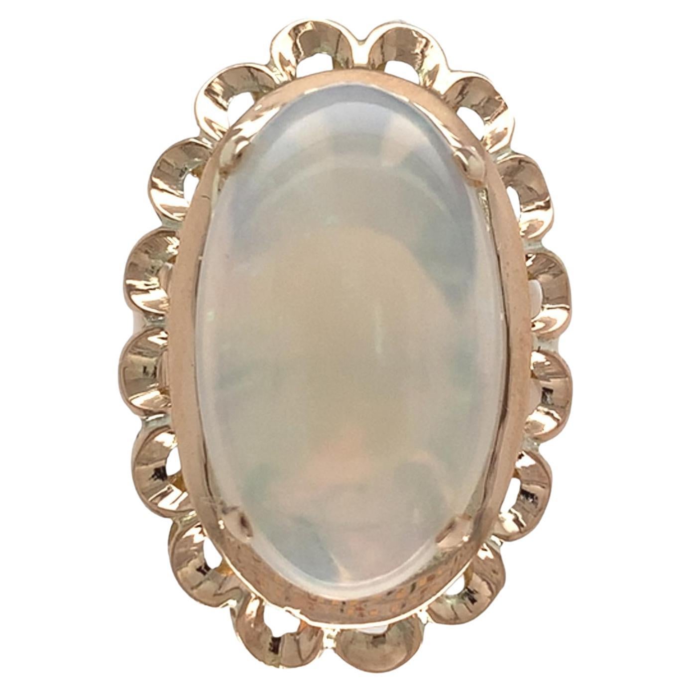 12K Yellow Gold 4.82 carat Australian Opal Ring size 5.75