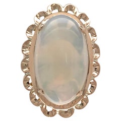 12K Gelbgold 4,82 Karat Australischer Opal Ring Größe 5,75