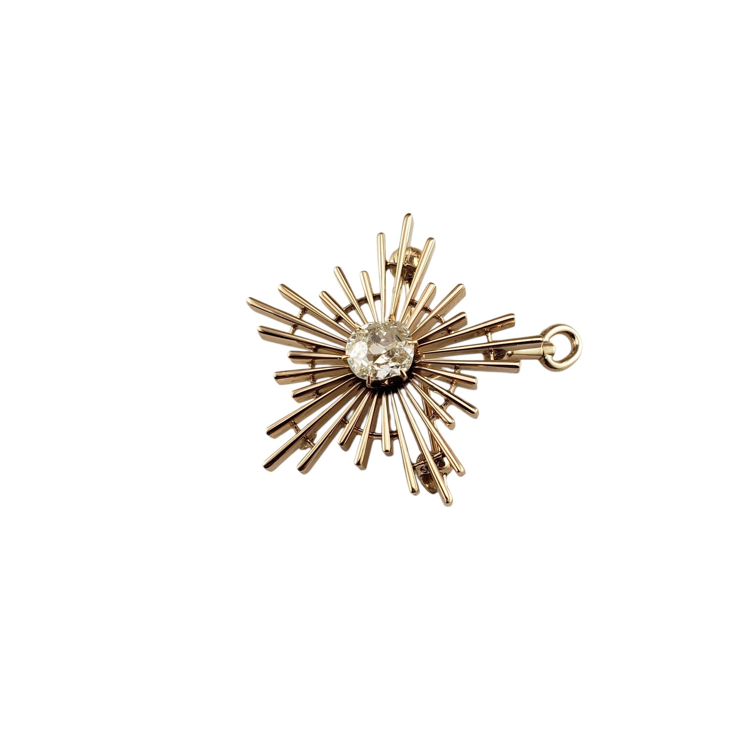 Broche/Colgante de oro amarillo de 12 quilates y diamantes en forma de estrella #23244 Contemporáneo en venta