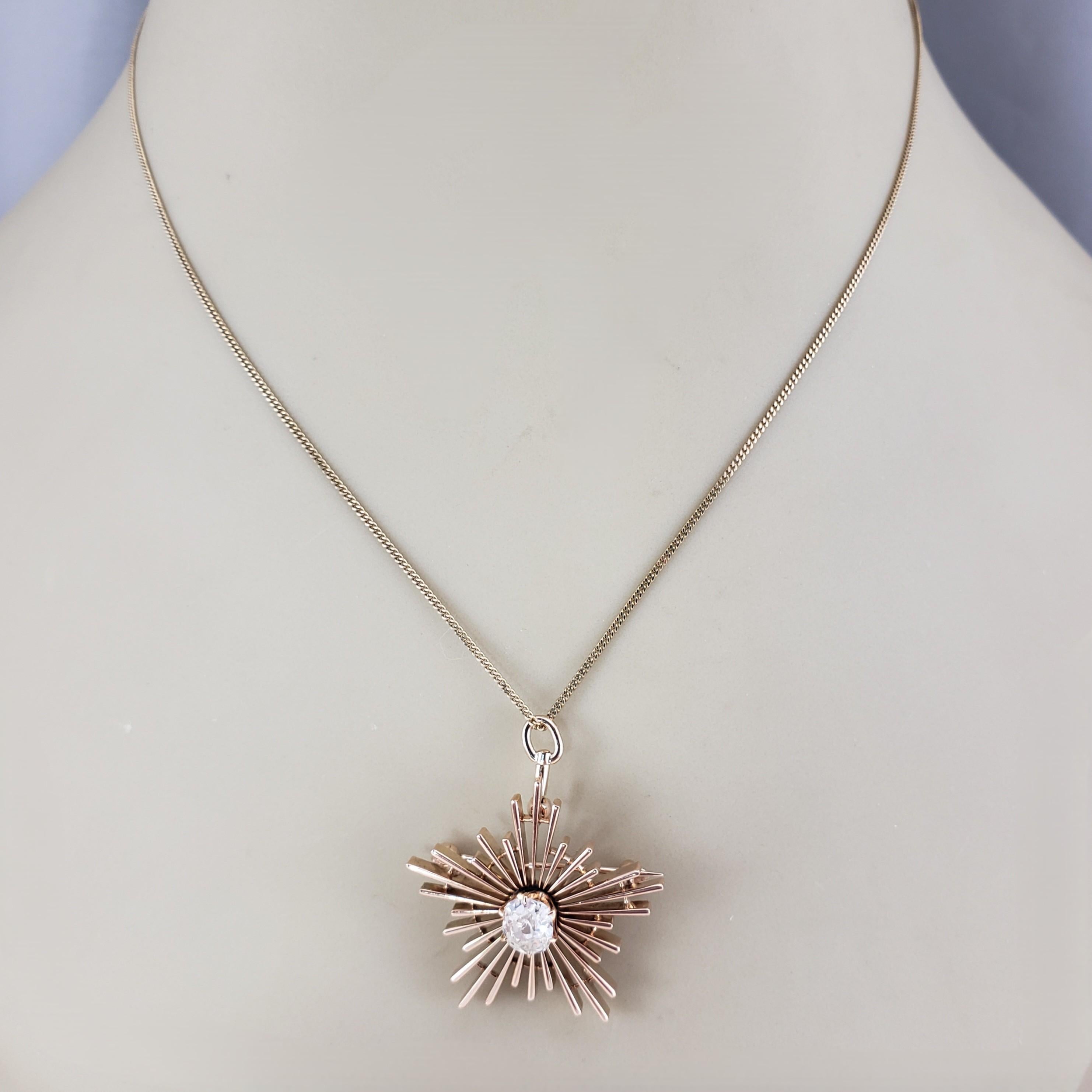 De las mujeres Broche/Colgante de oro amarillo de 12 quilates y diamantes en forma de estrella #23244 en venta