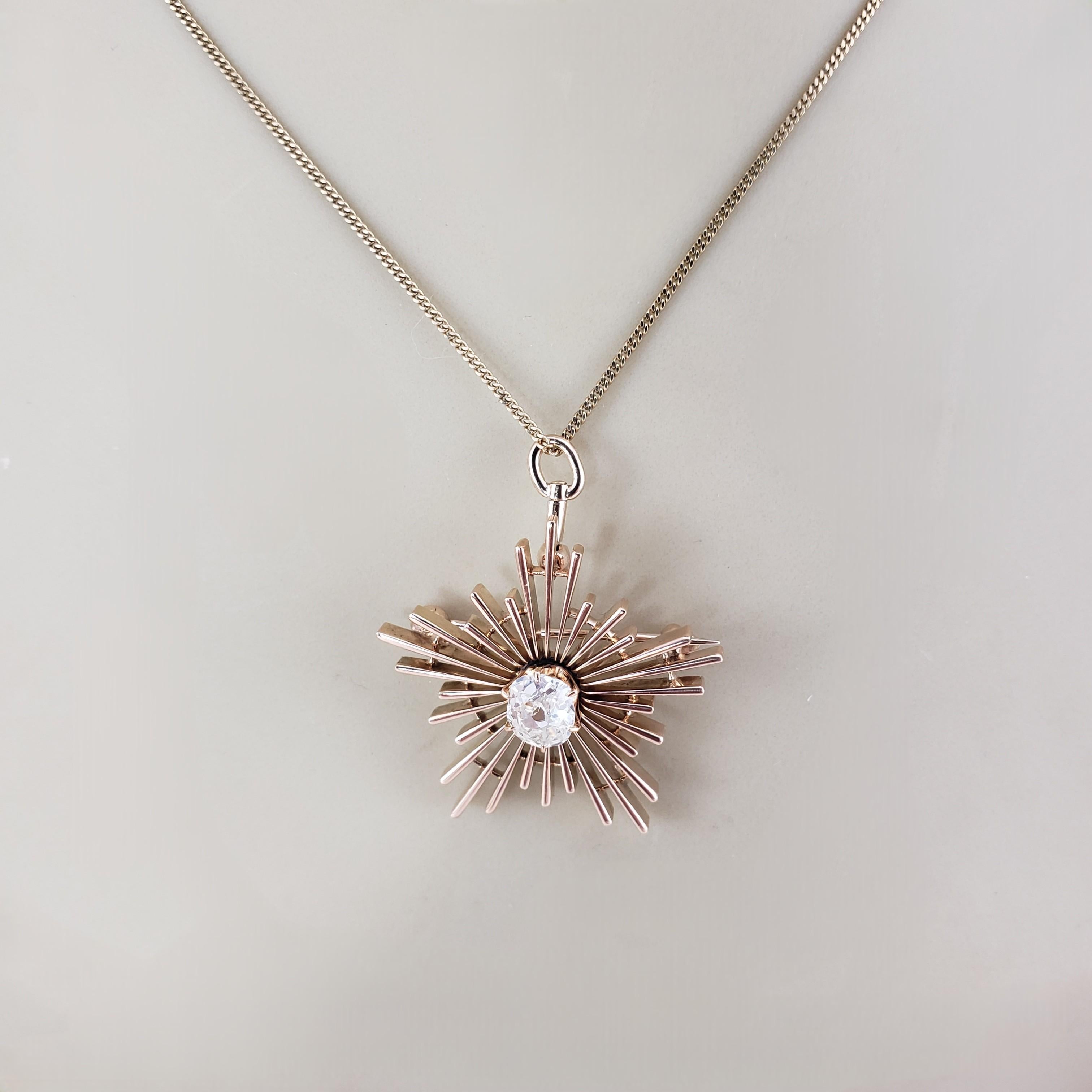 Broche/Colgante de oro amarillo de 12 quilates y diamantes en forma de estrella #23244 en venta 1