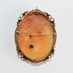 Camée coquillage ancienne en or jaune 12 carats 15,5 g