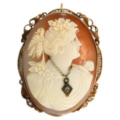 12K Yellow Gold Antique Shell Cameo 15.5g