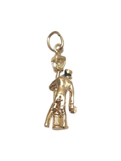12K Yellow Gold "Drunk Man on a Lamp" Charm #25301