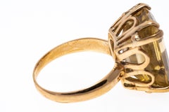 12k Yellow Gold Emerald Cut Smoky Quartz 'App. 12.02 CTS' Ring