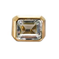 12K Yellow Gold Vintage Aquamarine Ring 14.2g