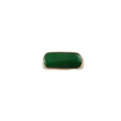 Anillo de oro amarillo de 12 quilates con cabujón de jadeíta, tamaño 9,75 #19136