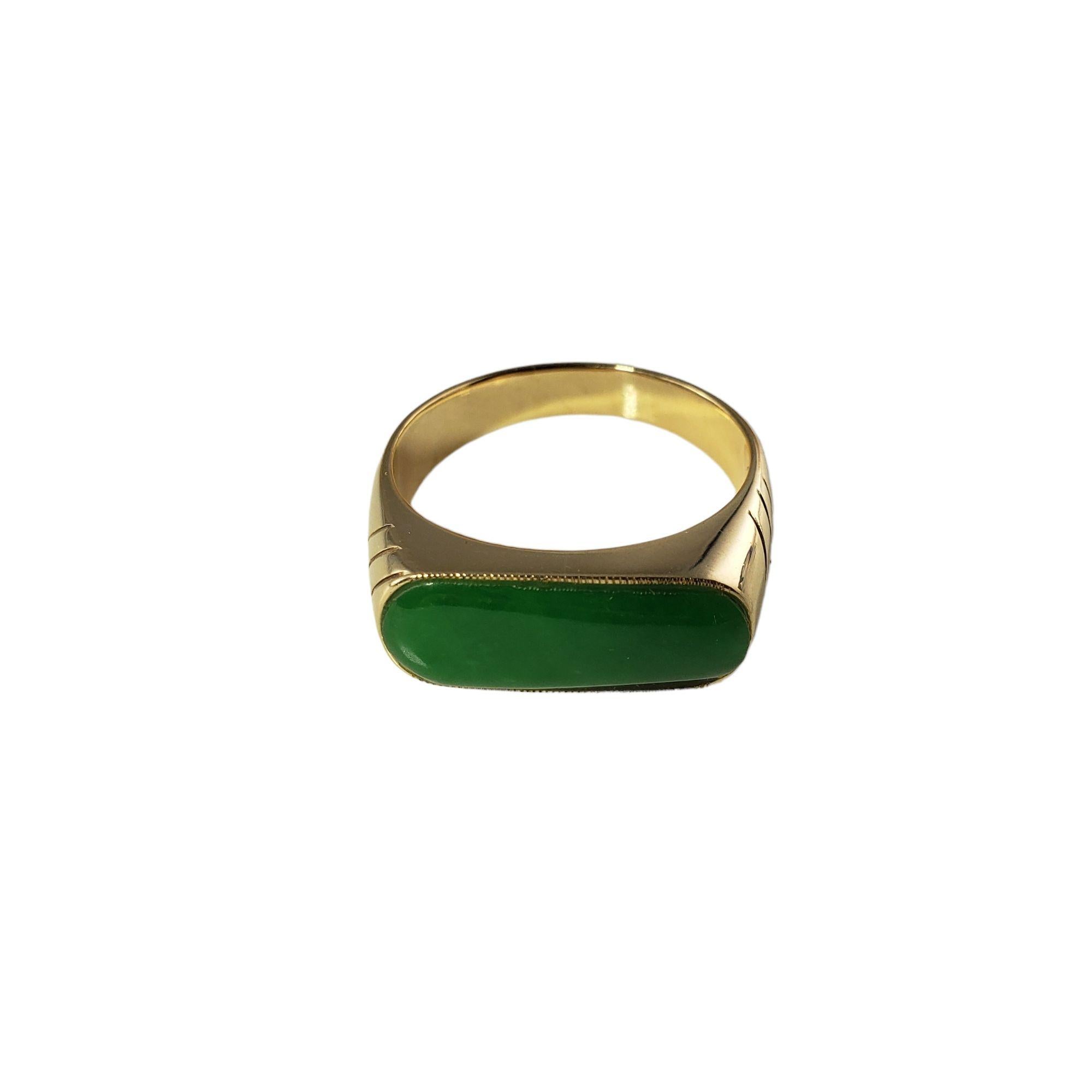 Oval Cut 12Kt Karat Yellow Gold Cabochon Jadeite Ring Size 9.75 #19136 For Sale