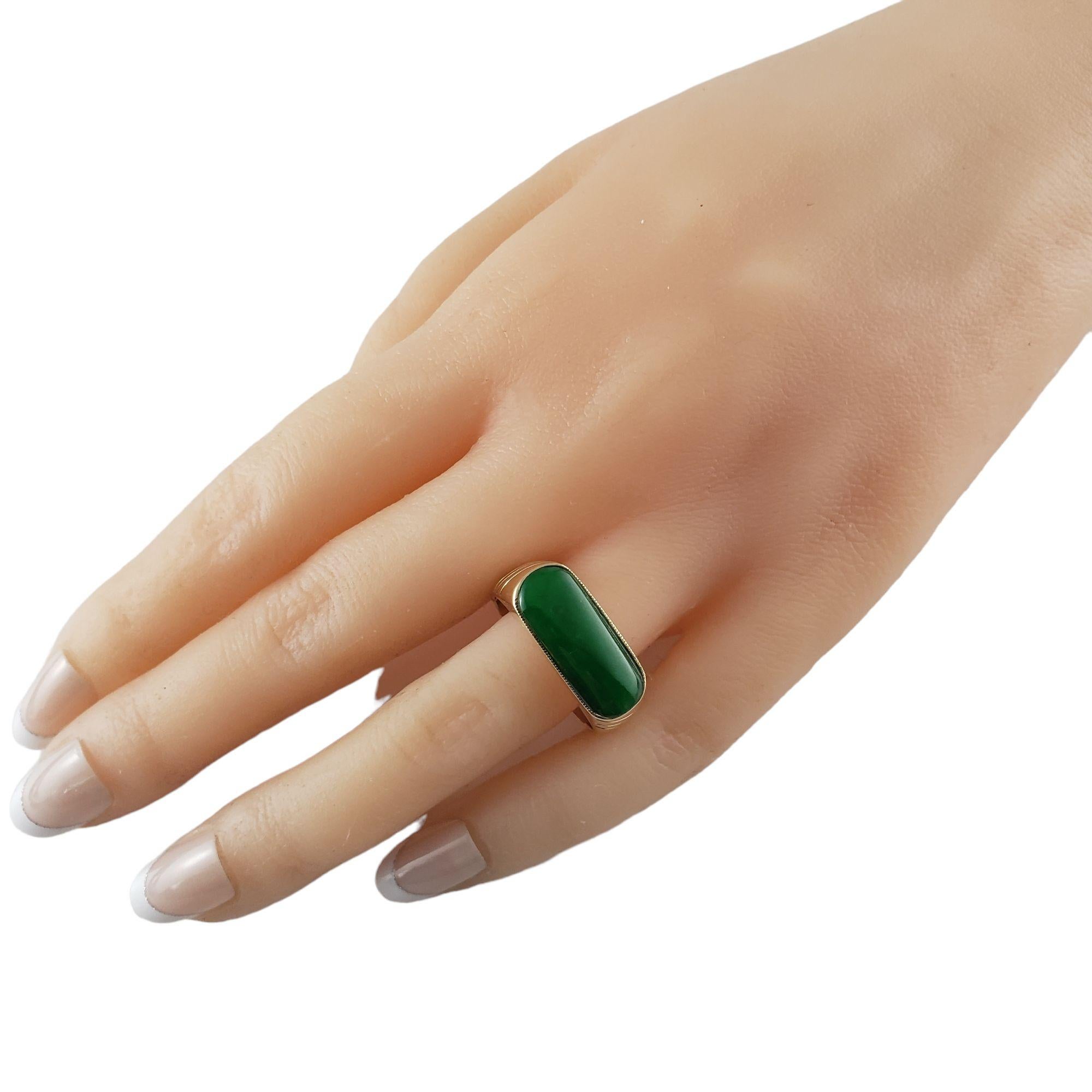 12Kt Karat Yellow Gold Cabochon Jadeite Ring Size 9.75 #19136 For Sale 3