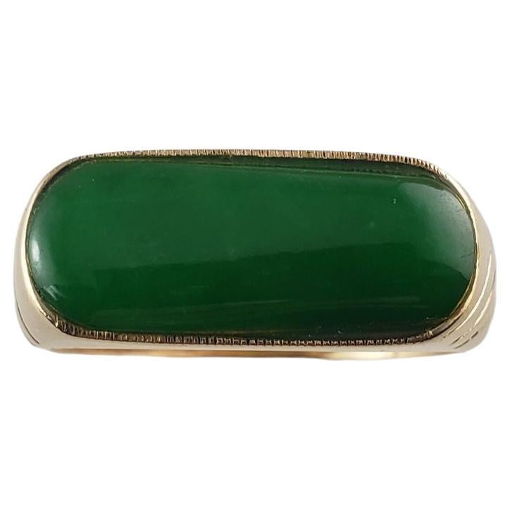 12Kt Karat Yellow Gold Cabochon Jadeite Ring Size 9.75 #19136
