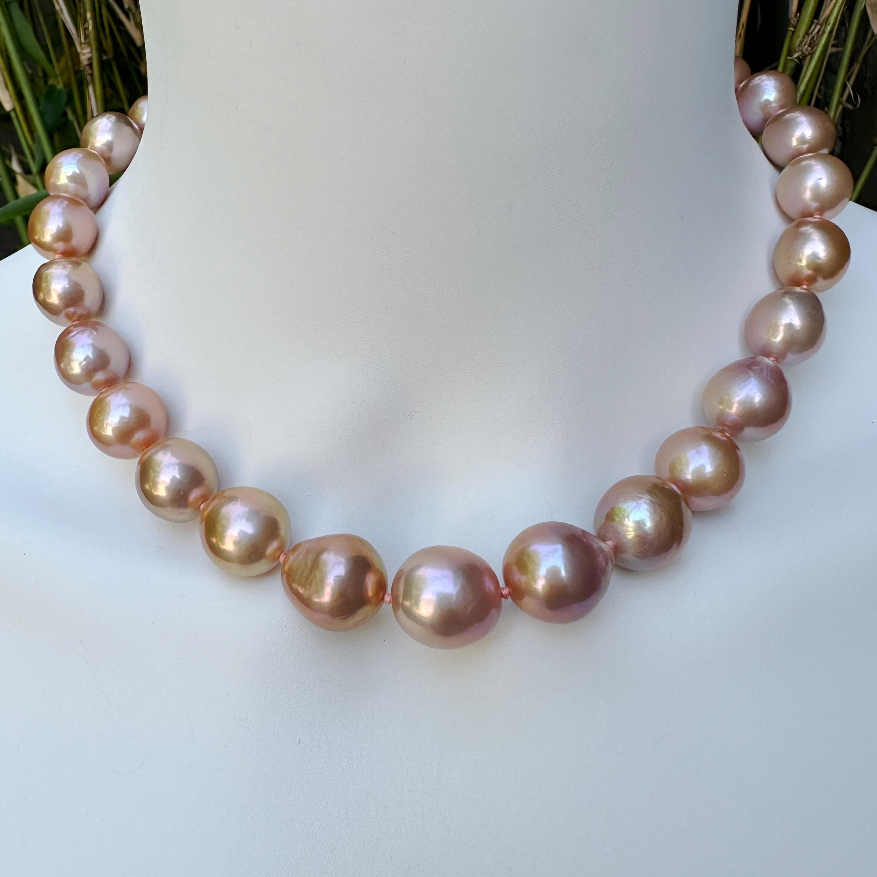 Edison pearls, a freshwater pearl variety that has only been around for a few years. are the product of several years' research by Grace Pearls, located in China.    Borrowing from the techniques used to cultivate saltwater pearls, and adding some