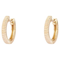 12MM Diamond 14K (or 18k upon request) Yellow Gold Huggie Earrings