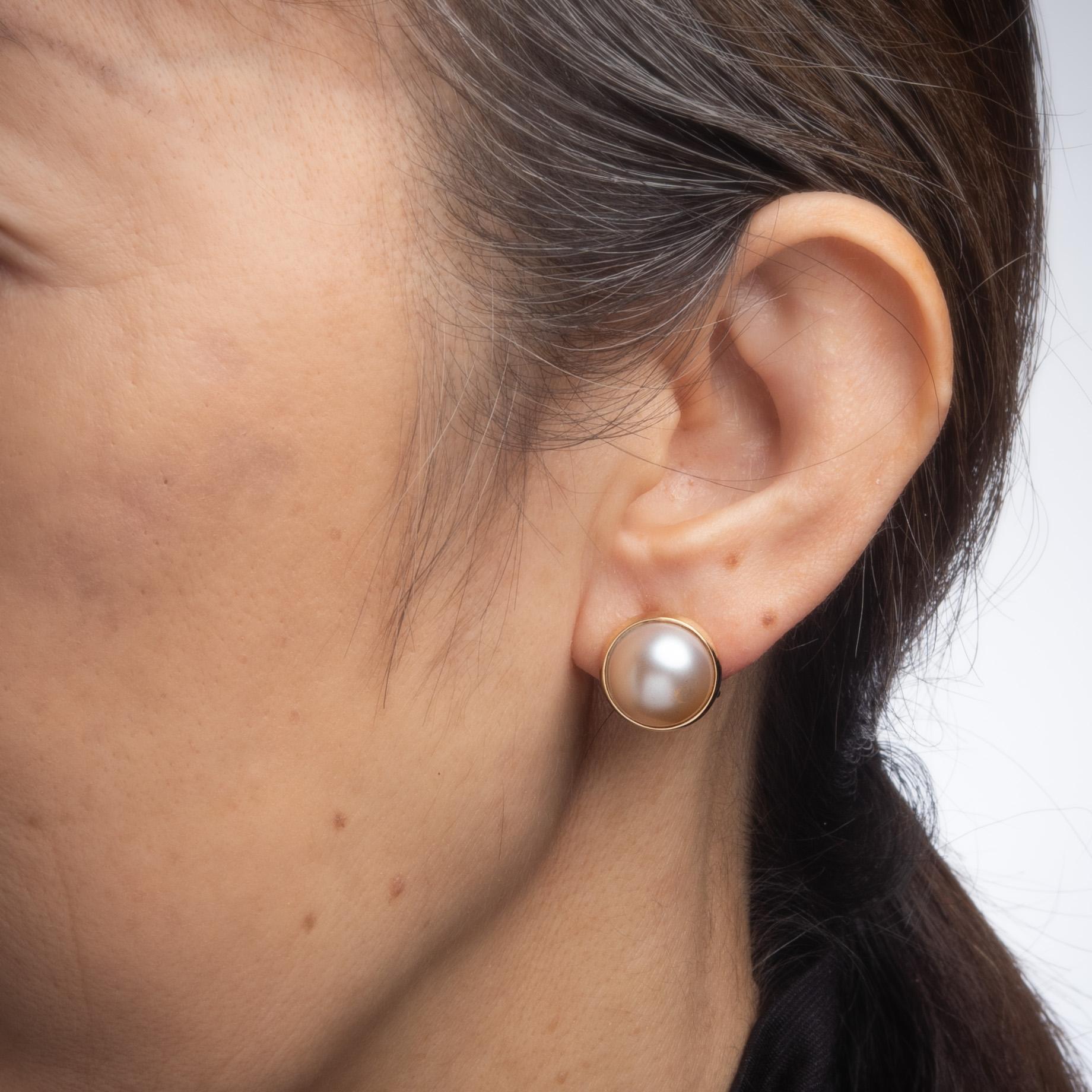 vintage mabe pearl earrings