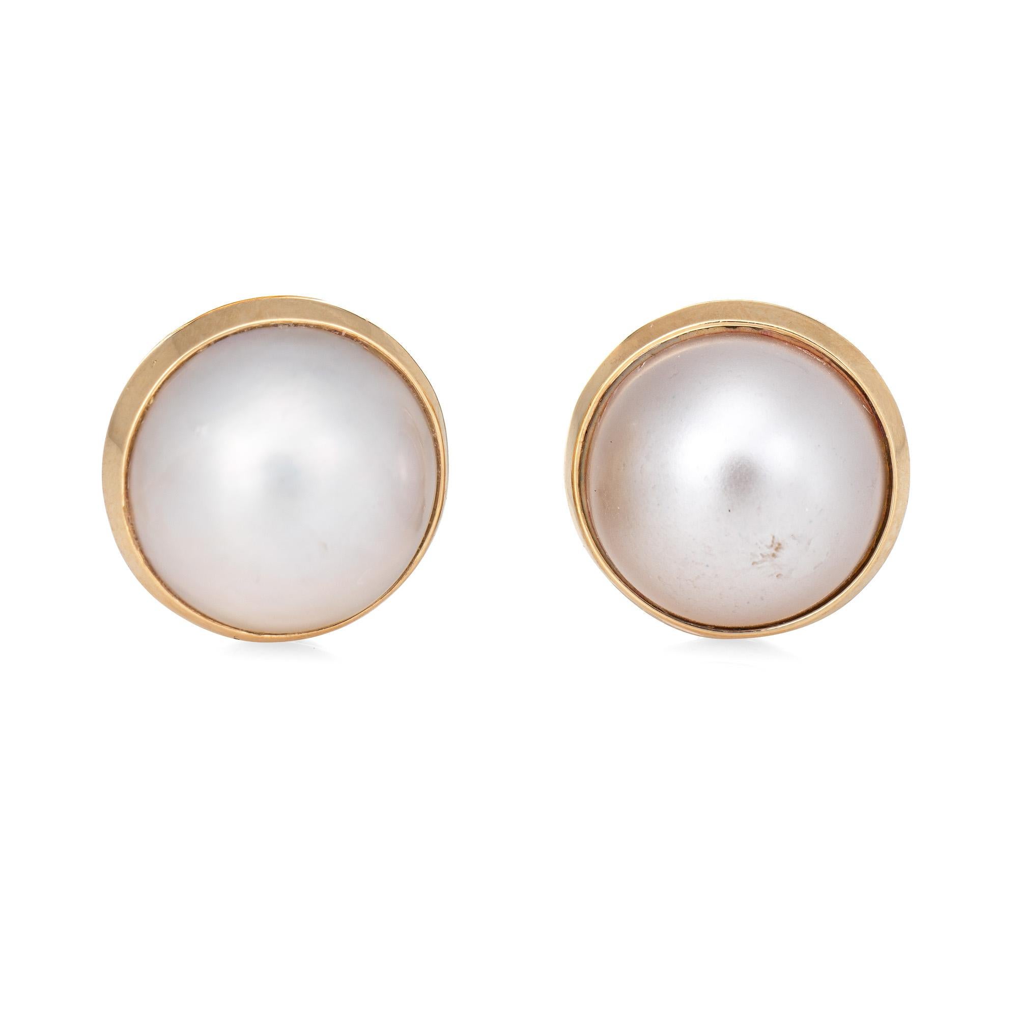 mabe pearl earrings 14k