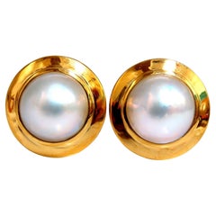 Mabe Pearls Earrings 14 Karat Gold
