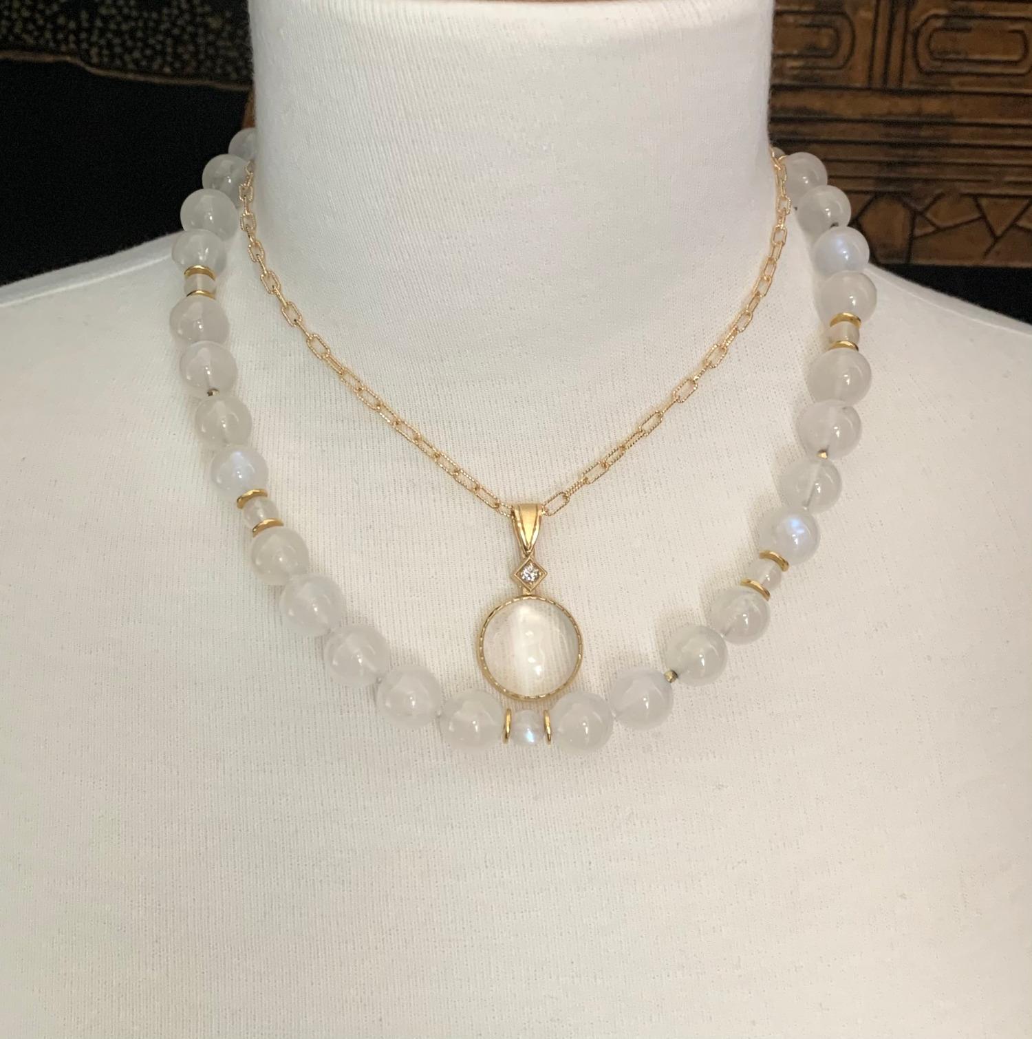 beaded moonstone necklace