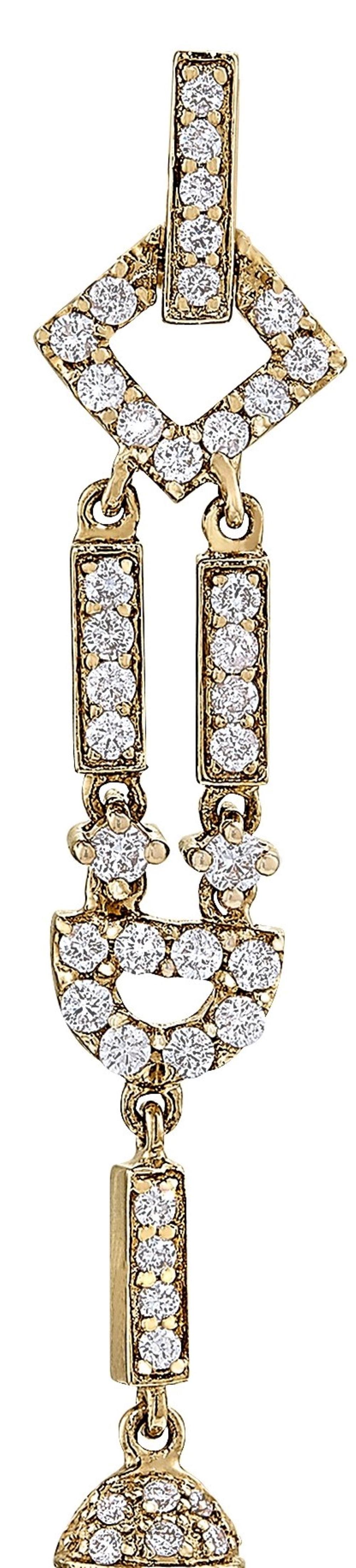 Round Cut Round South Sea Pearl Drop Earrings, .69 Carat of Diamonds in 18 Karat Gold For Sale