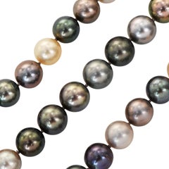 12mm  Collier de perles de mer du Sud avec fermoir en or 18K 29 pouces