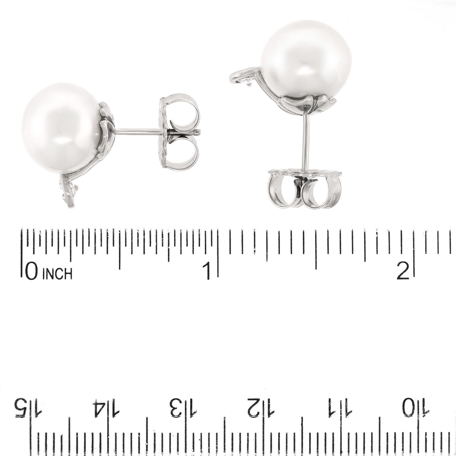 Women's South Sea Pearl and Diamond Earrings