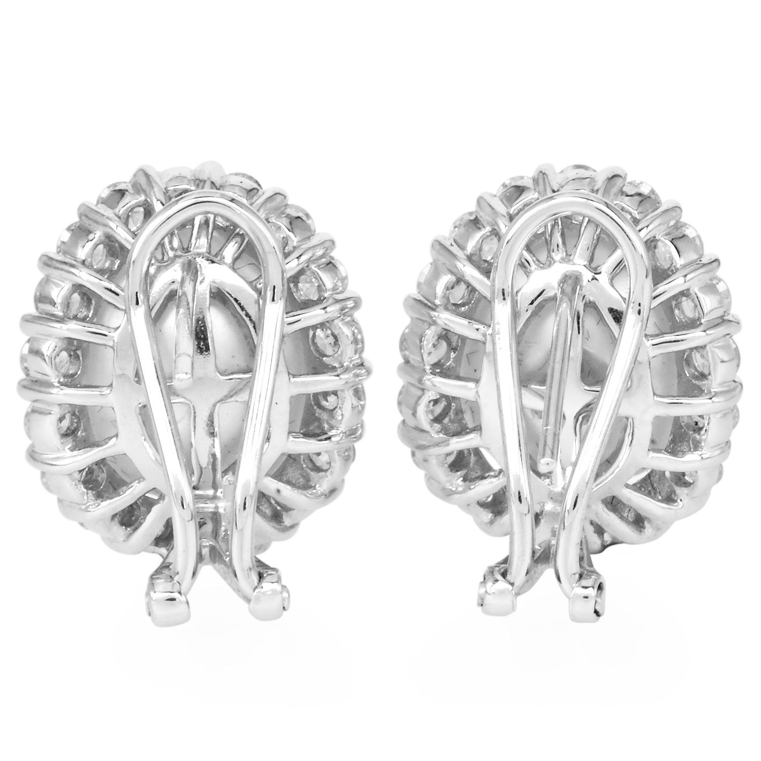 12mm Südseeperle Diamant 18K Weißgold Halo Ohrstecker Damen im Angebot