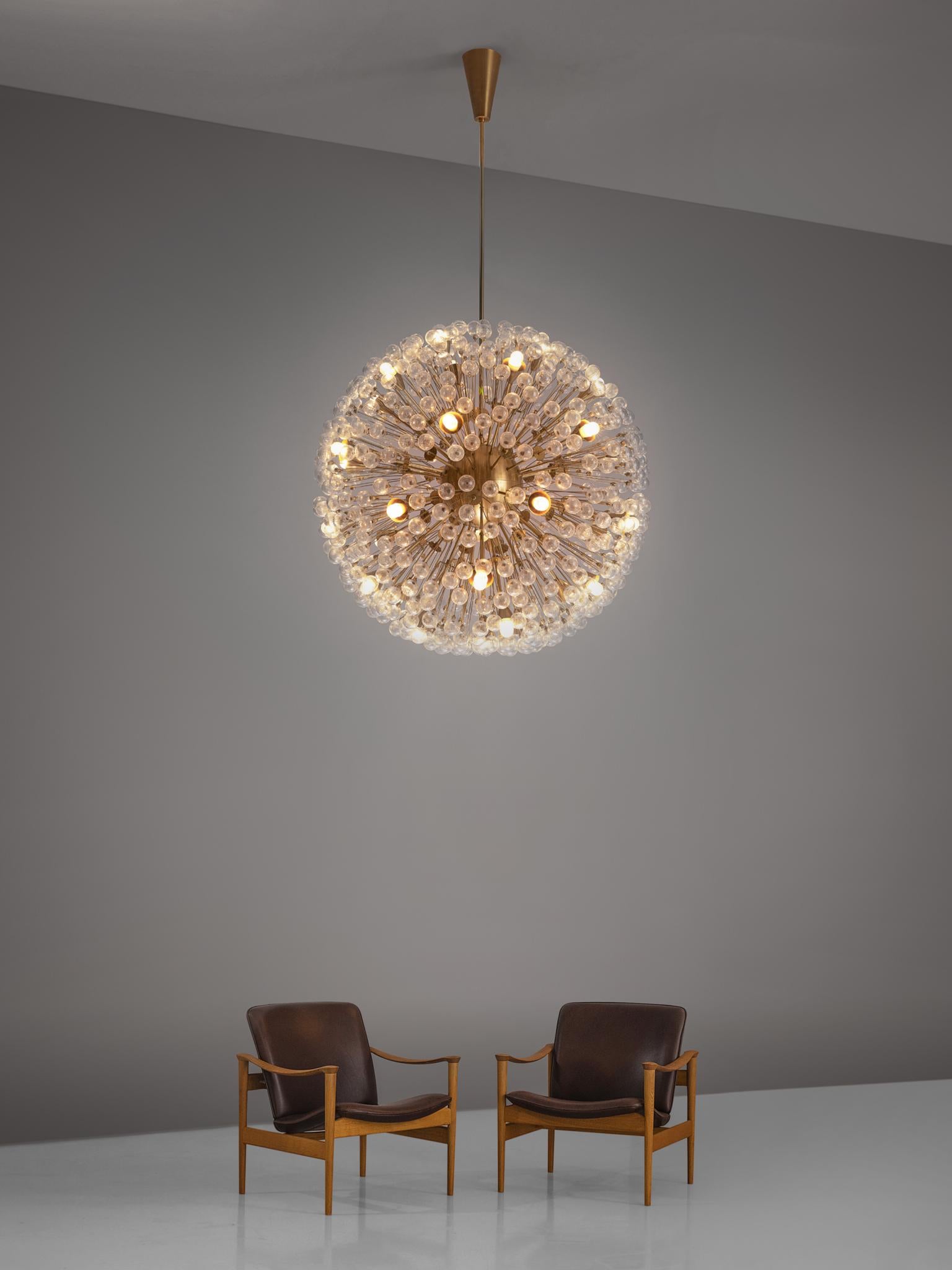 Large 'Sputnik' Chandelier in Brass 2