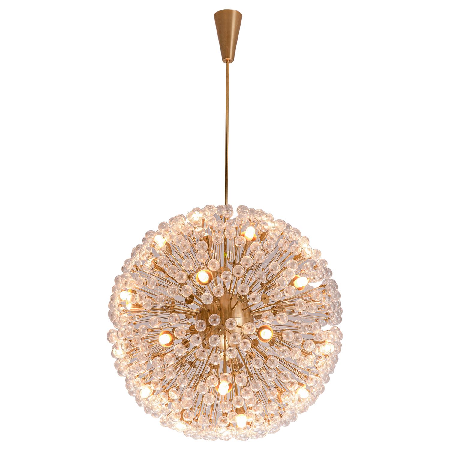 Large 'Sputnik' Chandelier in Brass