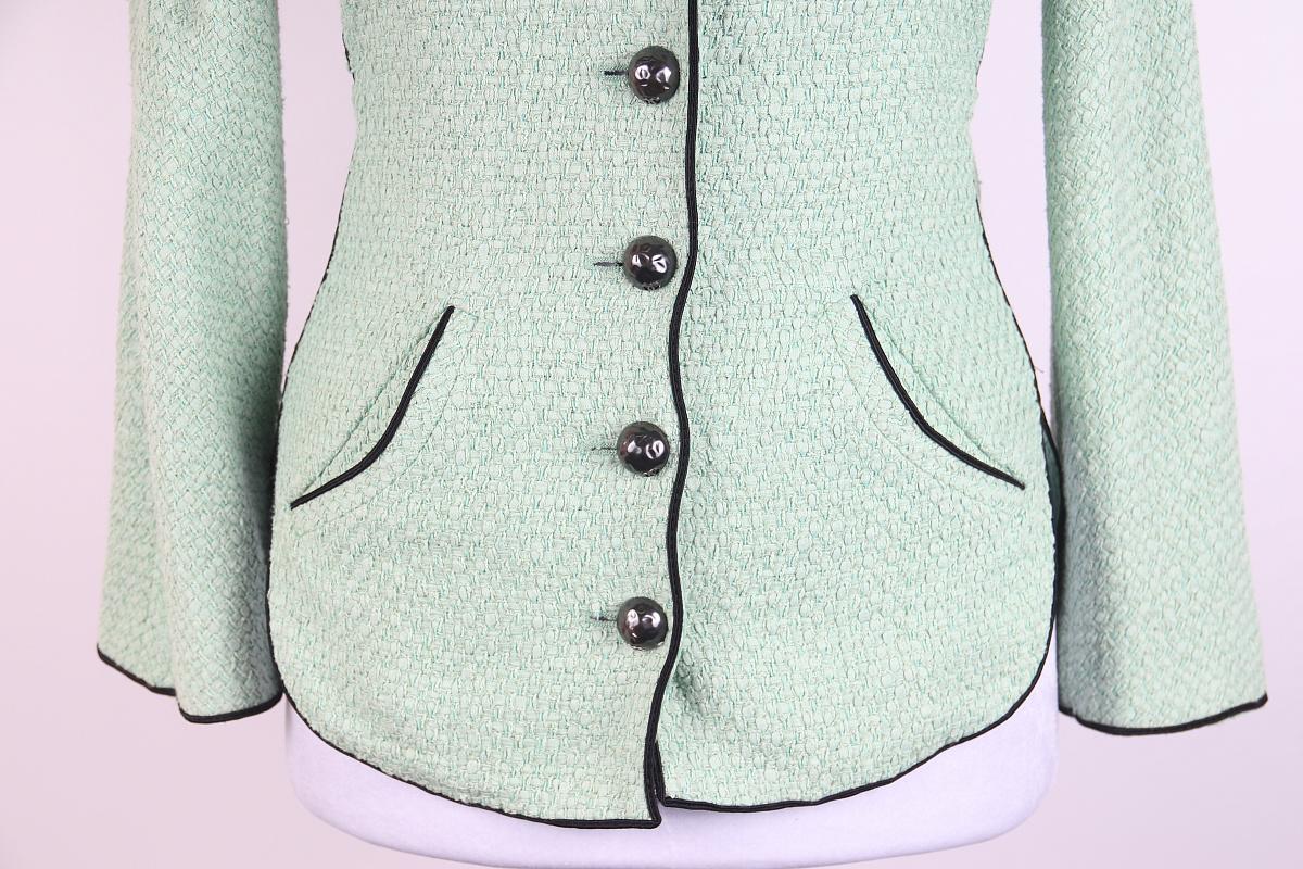 12P Chanel 2012 Single-breasted Tweed Jacket With Belt For Sale 2