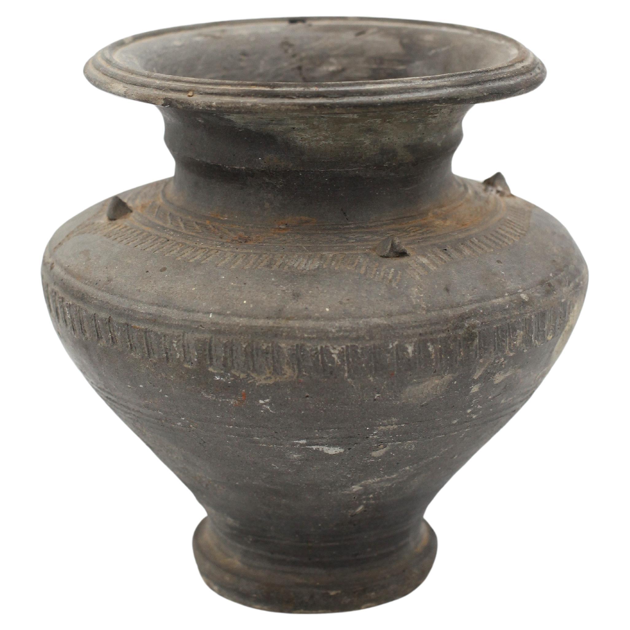 12th/13th Century Thai Khmer Pottery Jar For Sale