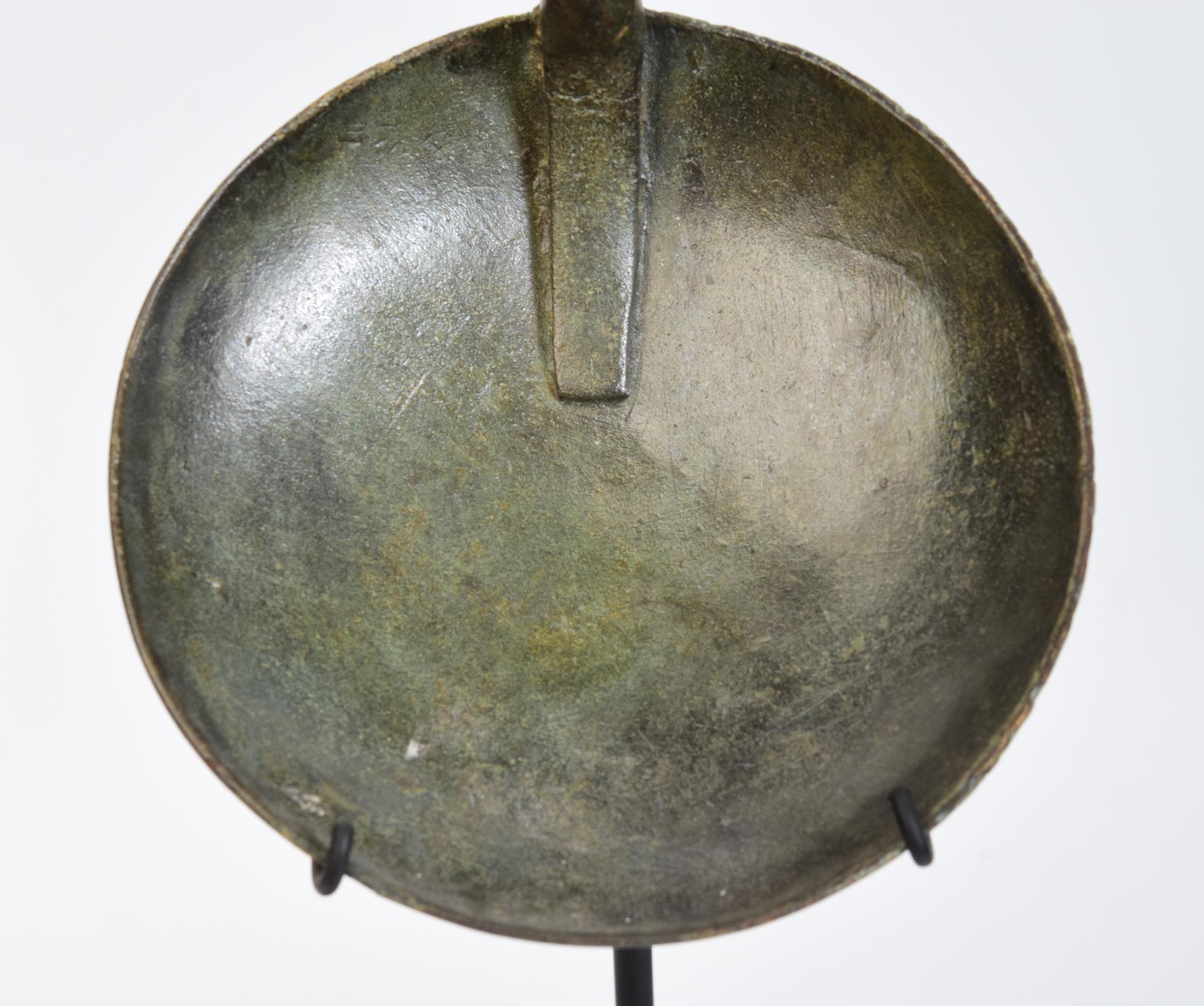 18th Century and Earlier 12th Century, A Pair of Antique Khmer Bronze Ritual Ladle Spoon for Holy Water For Sale