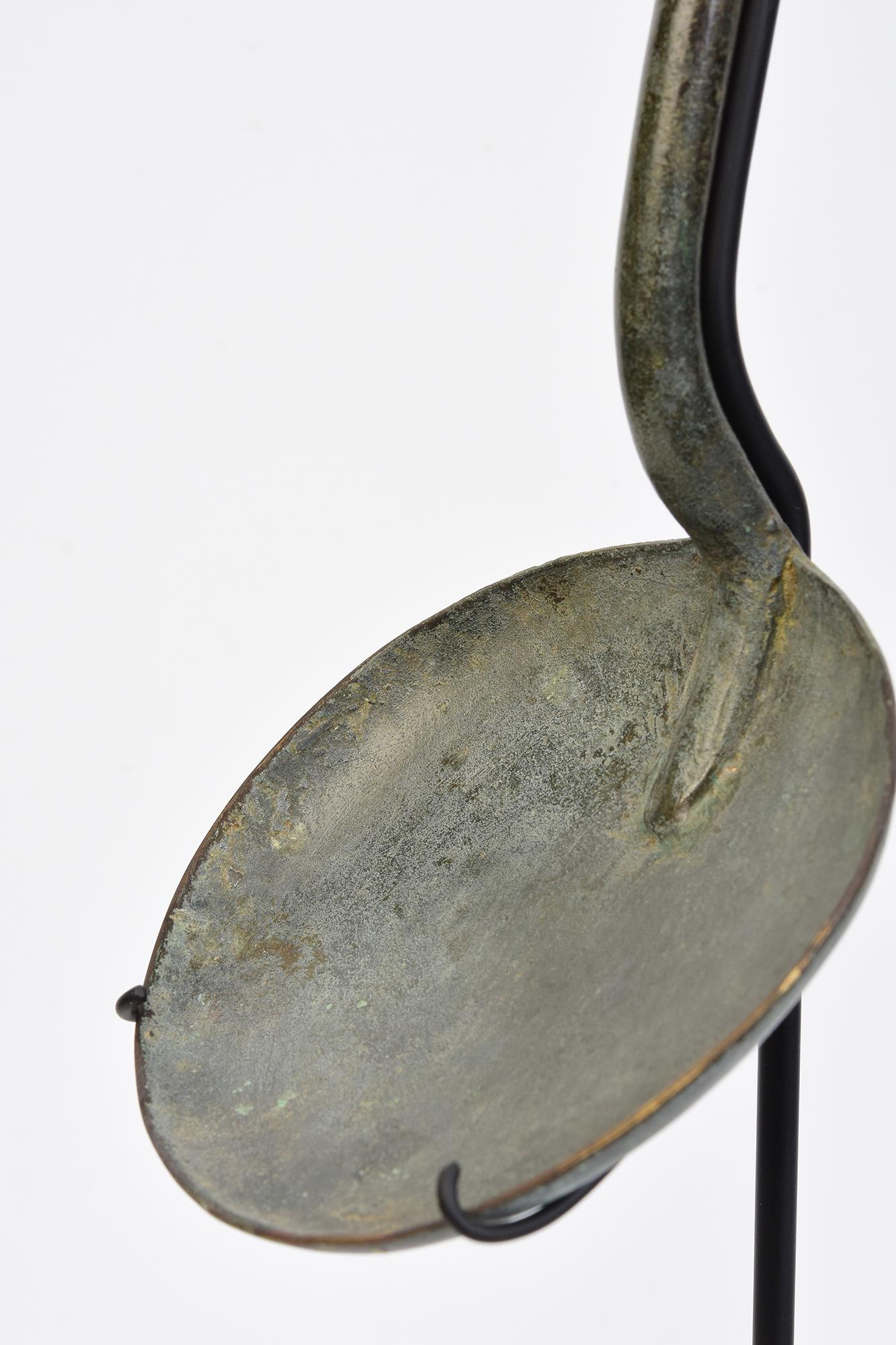 12th Century, A Pair of Antique Khmer Bronze Ritual Ladle Spoon for Holy Water For Sale 1
