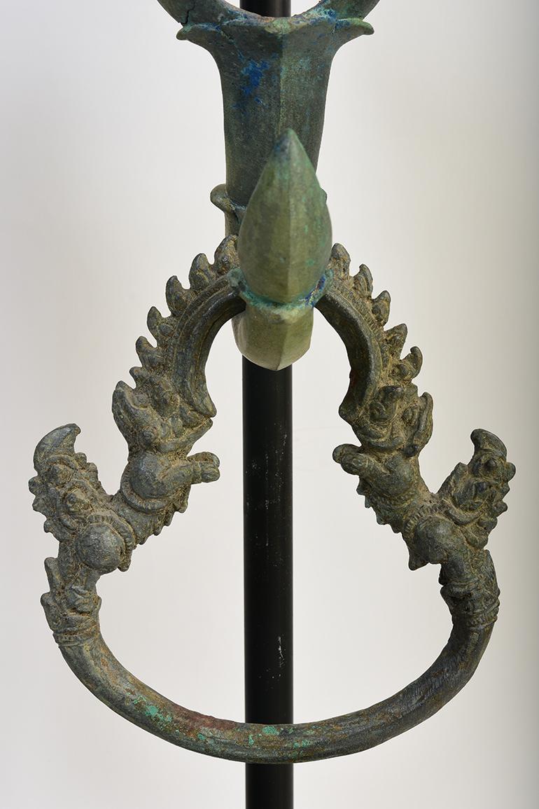 18th Century and Earlier 12th Century, Angkor Vat, A Pair of Khmer Bronze Palanquin Hooks and Rings