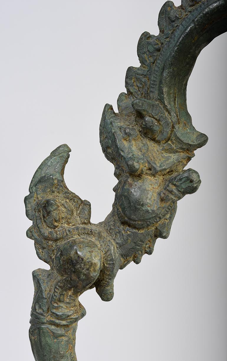 12th Century, Angkor Vat, A Pair of Khmer Bronze Palanquin Hooks and Rings 1