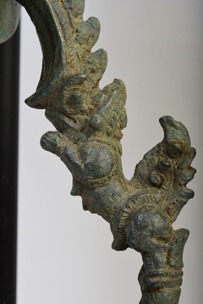 12th Century, Angkor Vat, A Pair of Khmer Bronze Palanquin Hooks and Rings 2