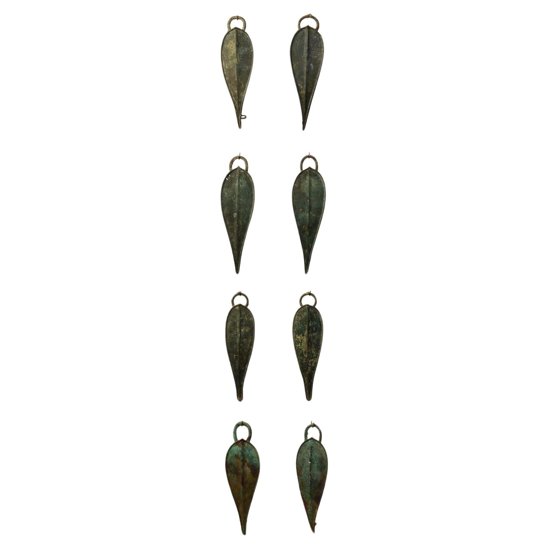 12th Century, Angkor Vat, A Set of Khmer Bronze Ornament for Horse in Leaf Shape