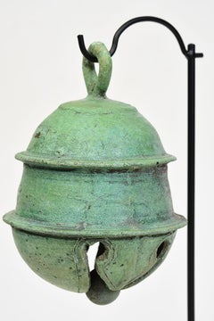 12th Century, Angkor Vat, Antique Khmer Bronze Bell with Stand