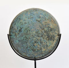 12th Century, Angkor Vat, Antique Khmer Bronze Gong with Stand
