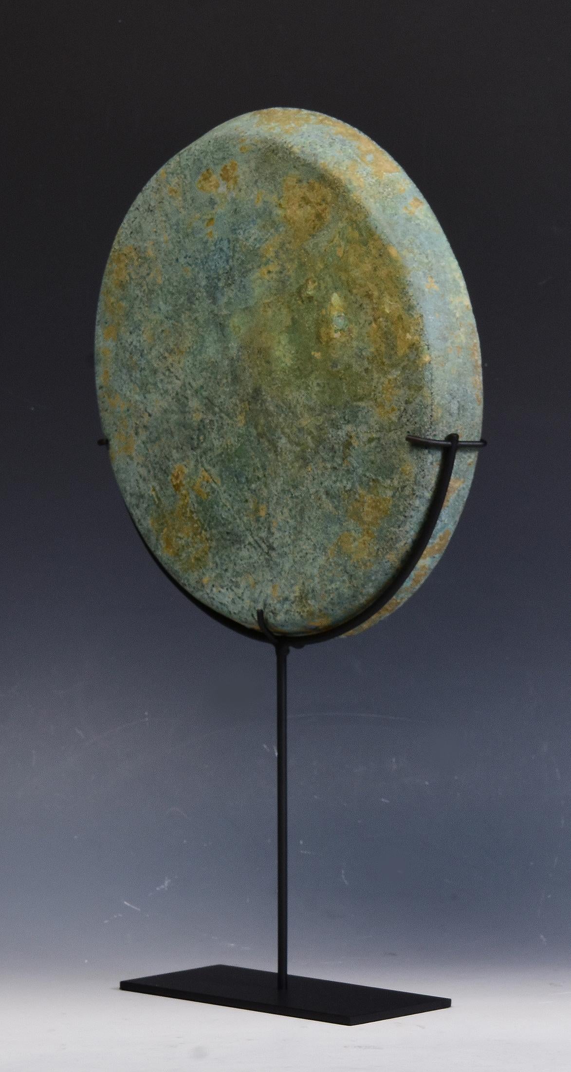Metalwork 12th Century, Angkor Vat, Antique Khmer Bronze Gong with Stand
