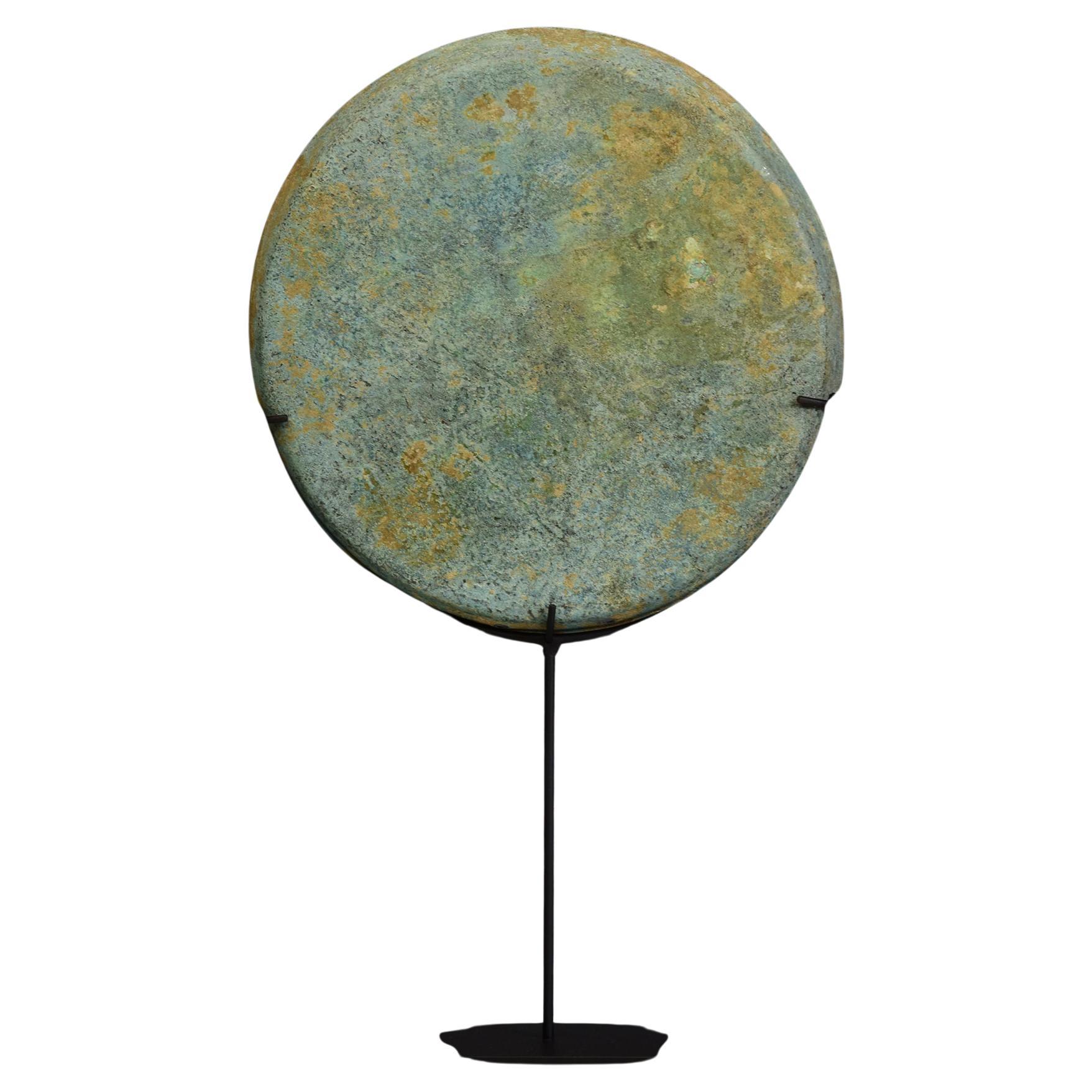12th Century, Angkor Vat, Antique Khmer Bronze Gong with Stand For Sale