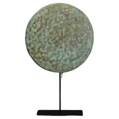 12th Century, Angkor Vat, Antique Khmer Bronze Gong with Stand