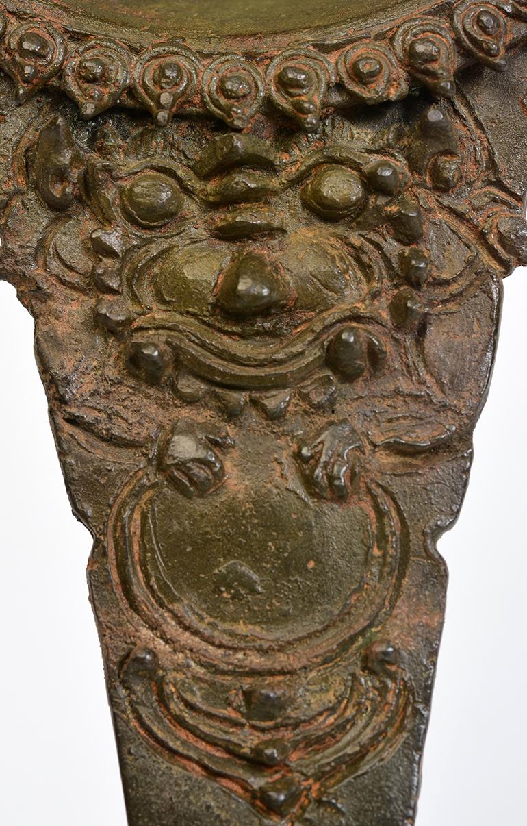 Hand-Carved 12th Century, Angkor Vat, Antique Khmer Bronze Ladle for Holy Water