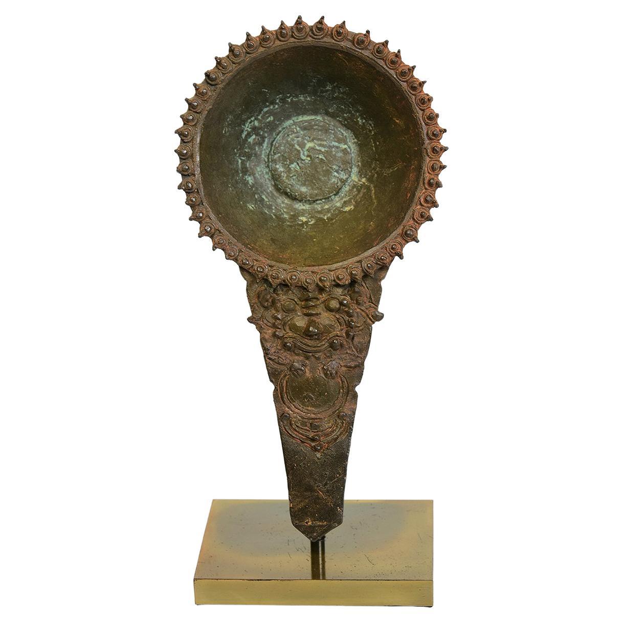 12th Century, Angkor Vat, Antique Khmer Bronze Ladle for Holy Water