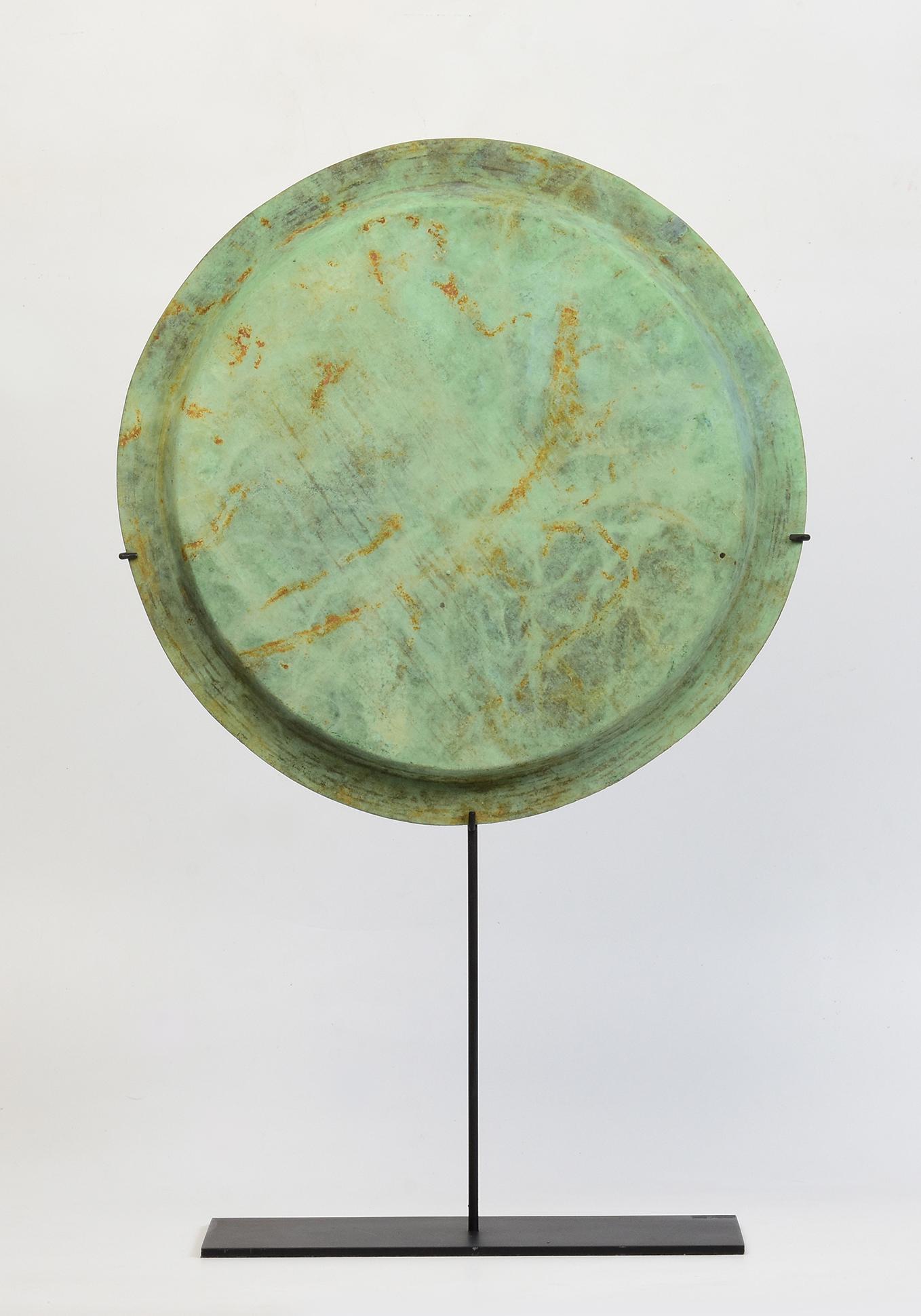12th Century, Angkor Vat, Antique Khmer Bronze Tray with Beautiful Green Patina 8