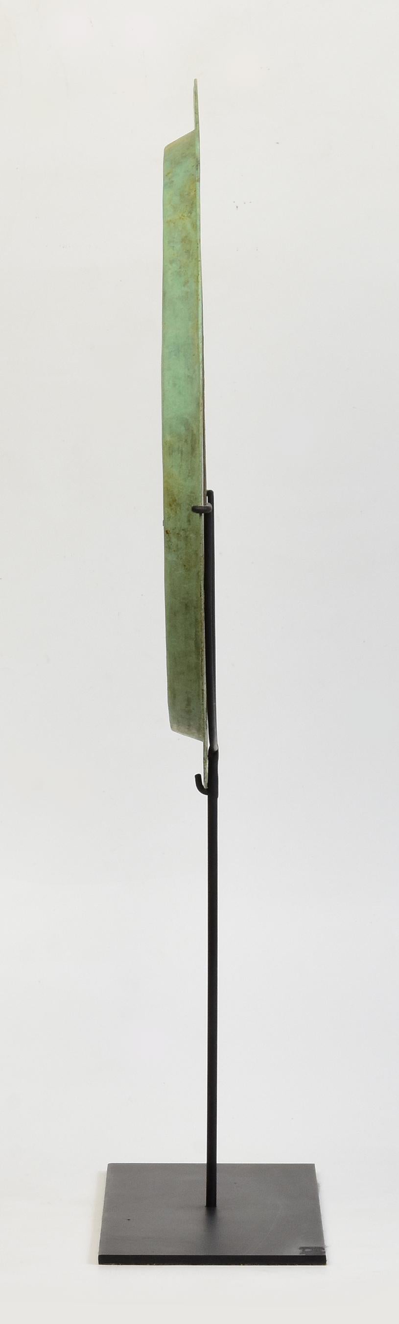 12th Century, Angkor Vat, Antique Khmer Bronze Tray with Beautiful Green Patina 1