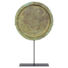 12th Century, Angkor Vat, Antique Khmer Bronze Tray with Beautiful Green Patina