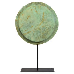 12th Century, Angkor Vat, Antique Khmer Bronze Tray with Beautiful Green Patina