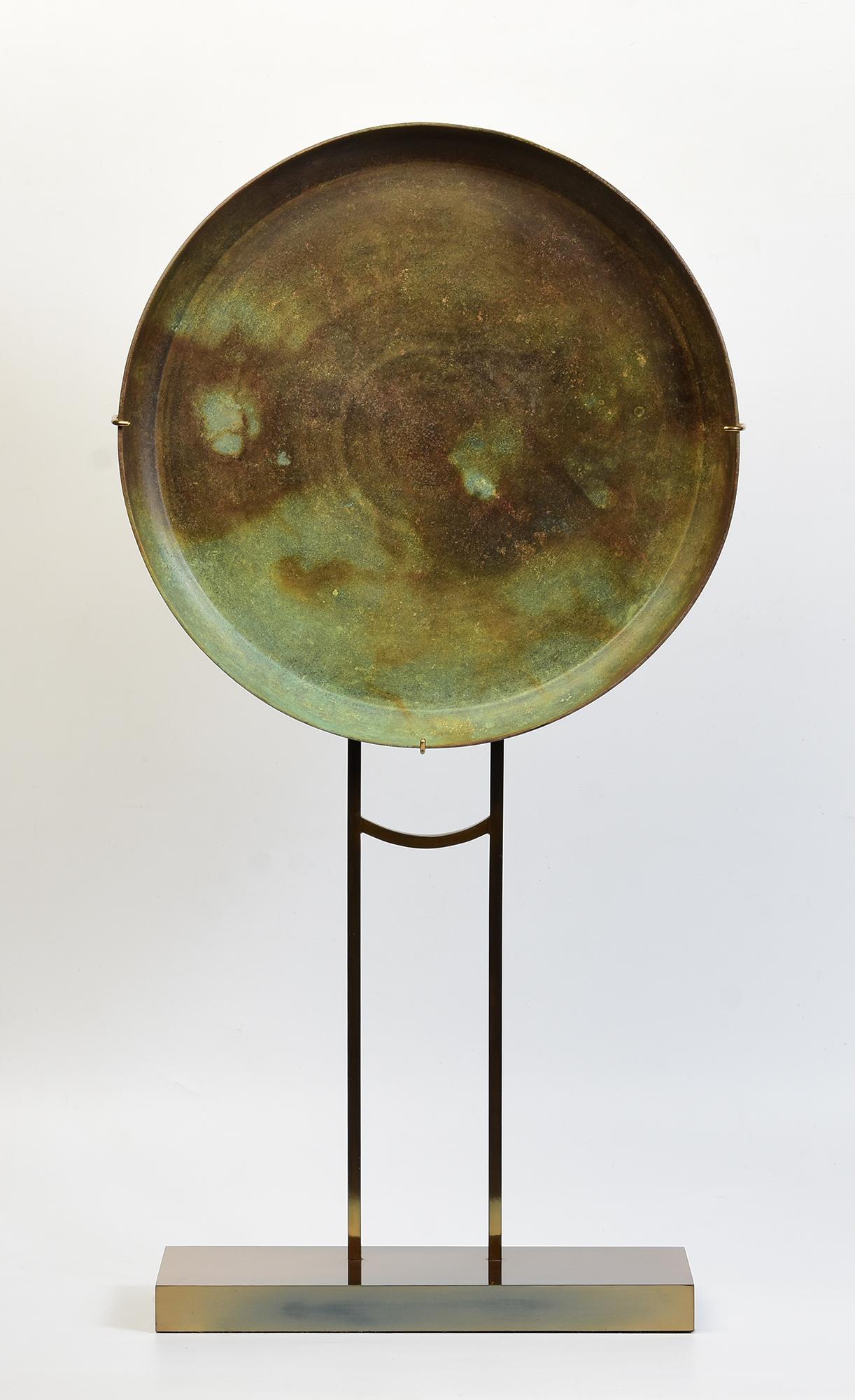 12th Century, Angkor Vat, Antique Khmer Bronze Tray with Stand For Sale 6
