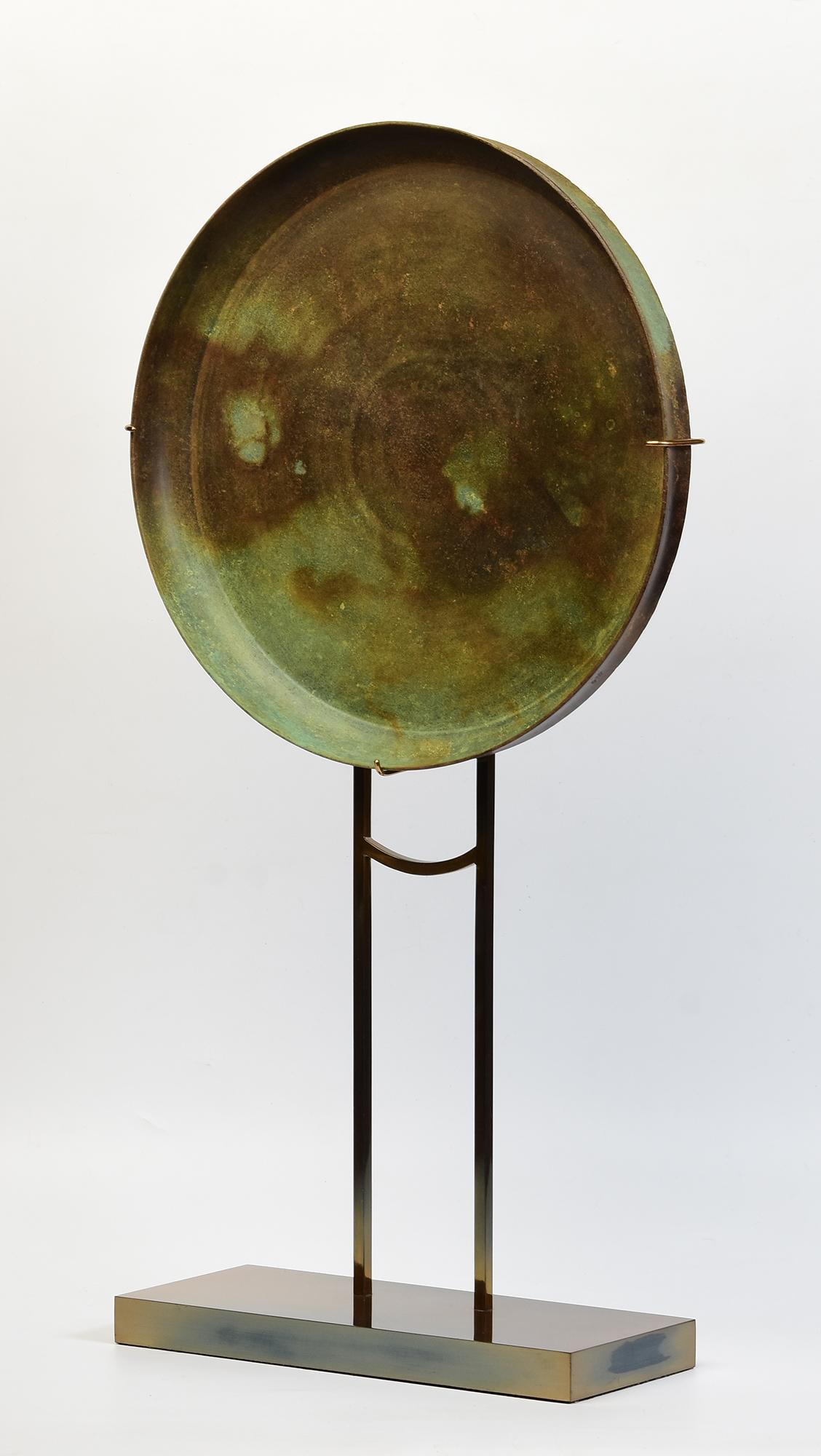 18th Century and Earlier 12th Century, Angkor Vat, Antique Khmer Bronze Tray with Stand For Sale
