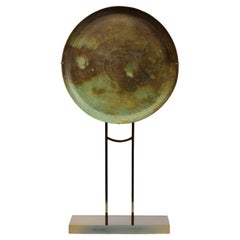 Vaso di Angkor del XII secolo, antico vassoio in bronzo Khmer con supporto