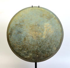 12th Century, Angkor Vat, Antique Large Khmer Bronze Gong with Stand